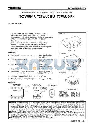 TC7WU04F datasheet - 3 INVERTER