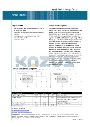 VOLTAGEREGULATOR datasheet - austriamicrosystems