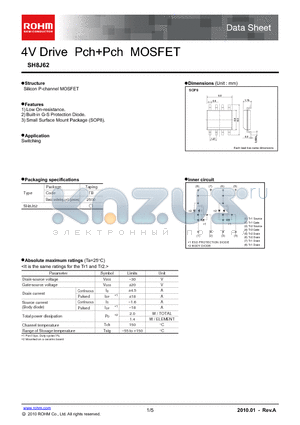 SH8J62 datasheet - 4V Drive PchPch MOSFET