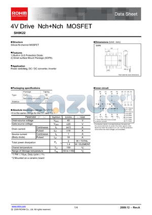 SH8K22 datasheet - 4V Drive NchNch MOSFET