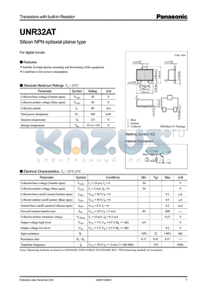 UNR32AT datasheet - SILICON NPN EQITAXIAL PLANAR TYPE