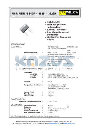 UNR4-3825 datasheet - High Stability Near Temperature Independency