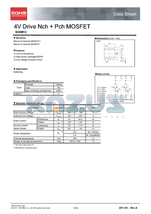 SH8M12 datasheet - 4V Drive Nch  Pch MOSFET