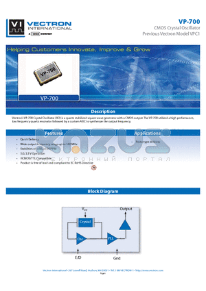 VP-700-EAE-SA datasheet - CMOS Crystal Oscillator