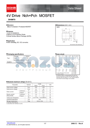 SH8M70_09 datasheet - 4V Drive NchPch MOSFET