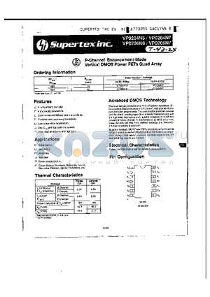 VP0204N7 datasheet - P-Channel Enhancement-Mode Vertical DMOS Power FETs Quad Array