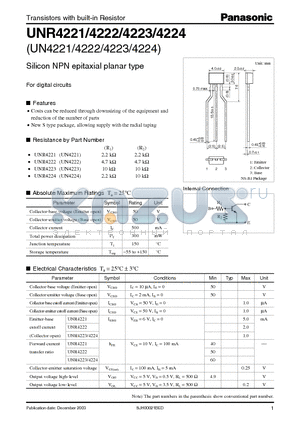 UNR4224 datasheet - Silicon NPN epitaxial planar type