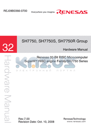 SH7750 datasheet - 32-Bit RISC Microcomputer