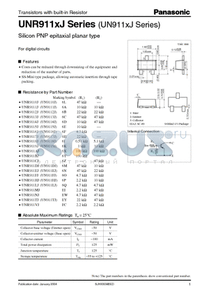 UNR9113J datasheet - Silicon PNP epitaxial planar type