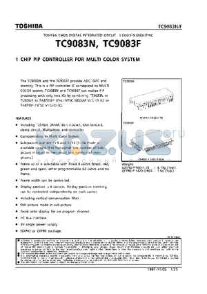 TC9083 datasheet - 1 CHIP PIP CONTROLLER FOR MULTI COLOR SYSTEM