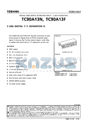 TC90A13N datasheet - 3 LINE DIGITAL Y/C SEPARATION IC