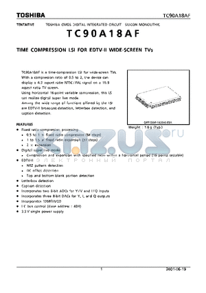 TC90A18AF datasheet - TIME COMPRESSION LSI FOR EDTV-II WIDE-SCREEN TVs