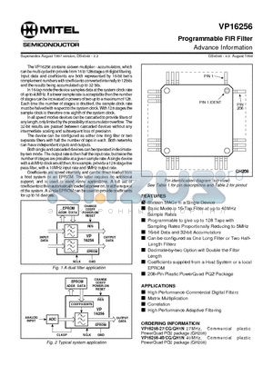 VP16256 datasheet - Programmable FIR Filter