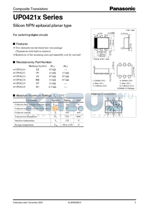 UP04215 datasheet - Silicon NPN epitaxial planar type