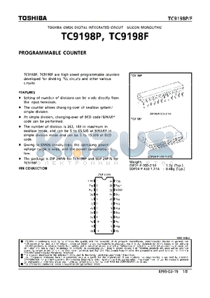 TC9198F datasheet - PROGRAMMABLE COUNTER