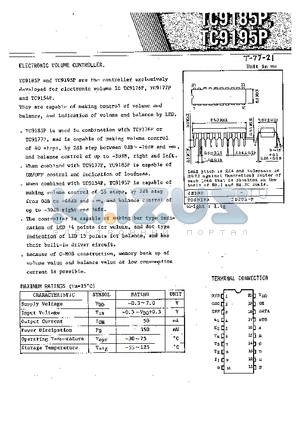 TC9195P datasheet - ELECTRONIC VOLUME CONTROLLER