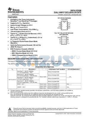 SN74LVC2G86DCTR datasheet - DUAL 2-INPUT EXCLUSIVE OR GATE