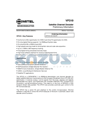 VP310CGGQ1R datasheet - Satellite Channel Decoder