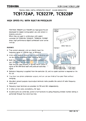 TC9228P datasheet - HIGH SPEED PLL WITH BUILT-IN PRESCALER