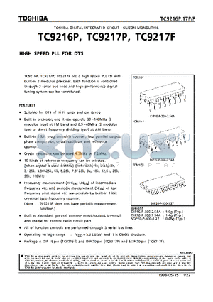 TC9217F datasheet - HIGH SPEED PLL FOR DTS