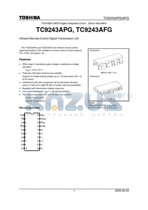 TC9243AFG datasheet - Infrared Remote-Control Signal Transmission LSI