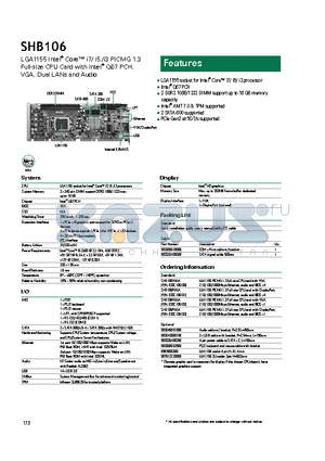 SHB106VGGA datasheet - PCIe Gen2 at 5GT/s supported