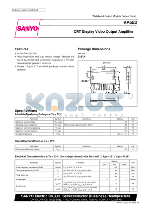 VP553 datasheet - CRT Display Video Output Amplifier