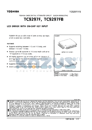 TC9297F datasheet - LCD DRIVER WITH ON-CHIP KEY INPUT