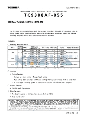 TC9308AF-055 datasheet - DIGITAL TUNNING SYSTEM