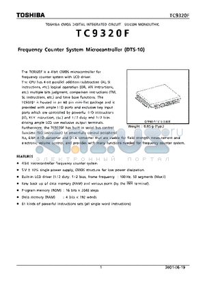 TC9320F datasheet - TOSHIBA CMOS DIGITAL INTERGRATED CIRCUIT SILICON MONOLITHIC