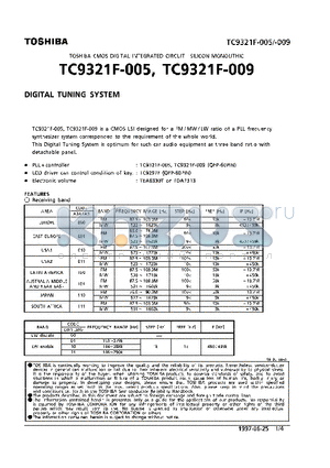 TC9321F-005 datasheet - DIGITAL TUNING SYSTEM