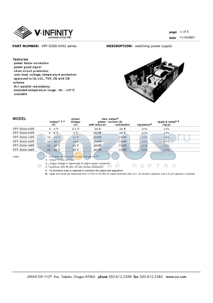VPF-S200-05RI datasheet - switching power supply