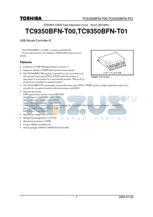 TC9350BFN-T00 datasheet - USB Mouse Controller IC