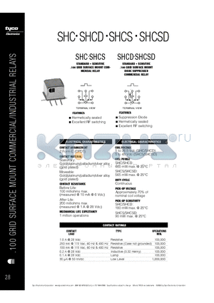 SHCD datasheet - GRID SURFACE MOUNT COMMERCIAL/INDUSTRIAL RELAYS