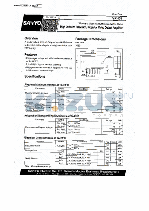 VPH05 datasheet - High Defintion Television, Projector Video Output Amplifier