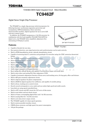 TC9462F datasheet - Digital Servo Single Chip Processor