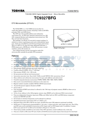 TC9327BFG datasheet - DTS Microcontroller (DTS-21)