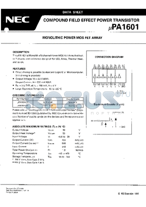 UPA1601GS datasheet - MONOLITHIC POWER MOSFET ARRAY