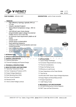 VPOL5A-5-SMT datasheet - point of load converter