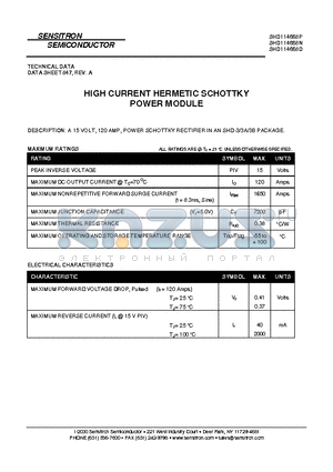 SHD114668P datasheet - HIGH CURRENT HERMETIC SCHOTTKY POWER MODULE