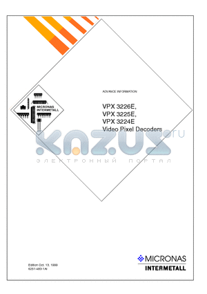 VPX3224E datasheet - Video Pixel Decoders