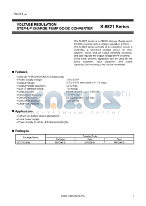 S-882133AMH-M2ITFG datasheet - VOLTAGE REGULATION STEP-UP CHARGE PUMP DC-DC CONVERTER