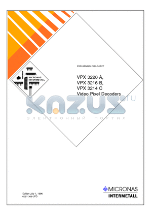 VPX3216B datasheet - Video Pixel Decoders