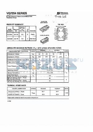 VQ7254J datasheet - N-and P-Channel Enhancement -Mode MOS Transistor Arrays