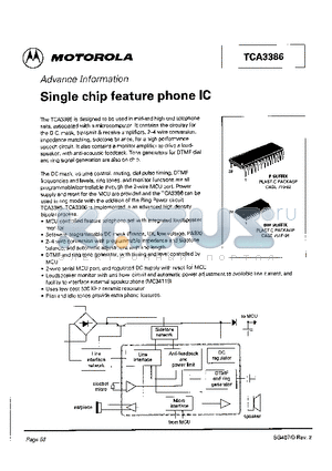 TCA3386 datasheet - Single chip feature phone IC