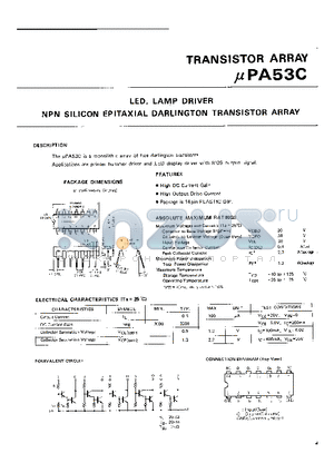 UPA53C datasheet - NPN SILICON EPITAXIAL DARLINGTON TRANSISTOR ARRAY