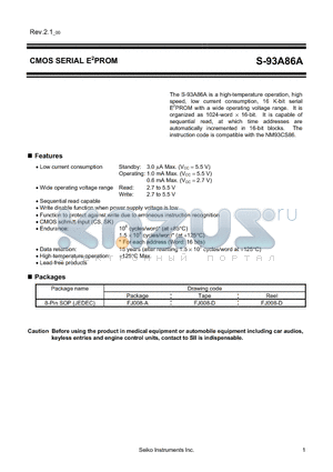 S-93A86AD0A-J8T2GB datasheet - CMOS SERIAL E2PROM