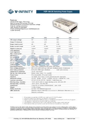 VQP-100-3A datasheet - Switching Power Supply