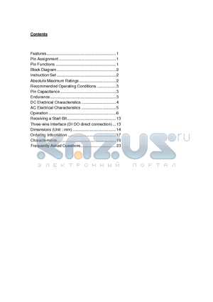 S-93C56A datasheet - CMOS SERIAL E2PROM