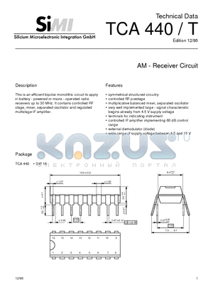 TCA440T datasheet - AM - Receiver Circuit